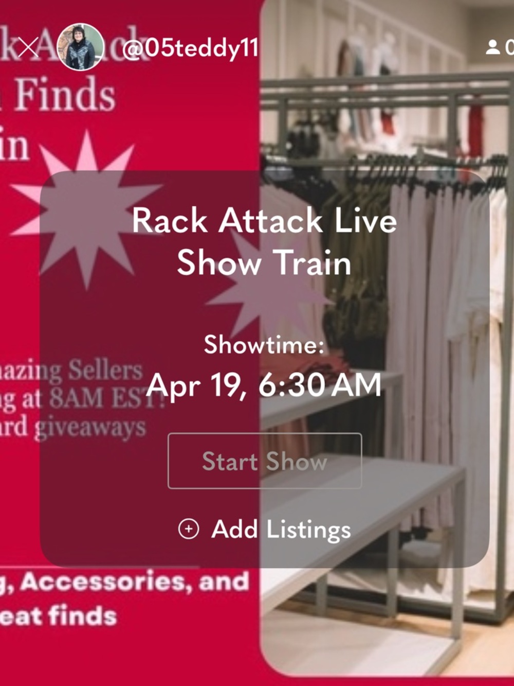 Rack Attack Live Train Show Sunday 4/19/2026 6:30am PST